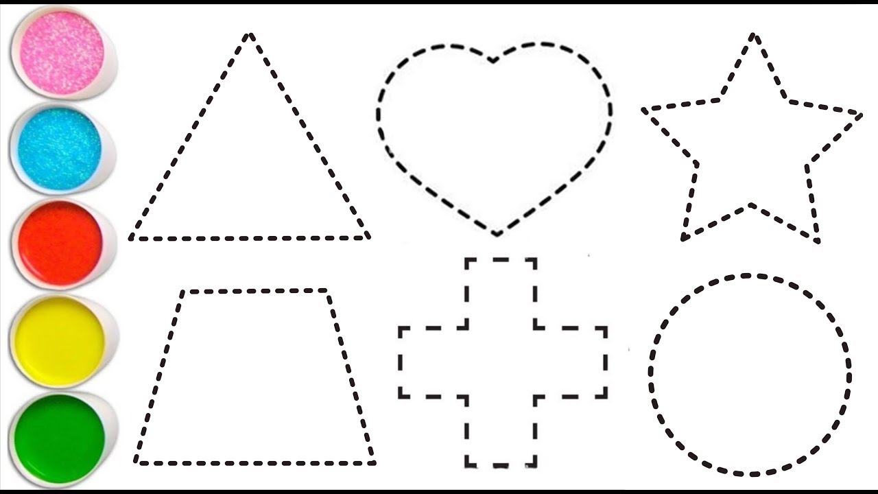 Рисование геометрических фигур для детей, изучение 2D-фигур и цветов для малышей | Дошкольное обу...