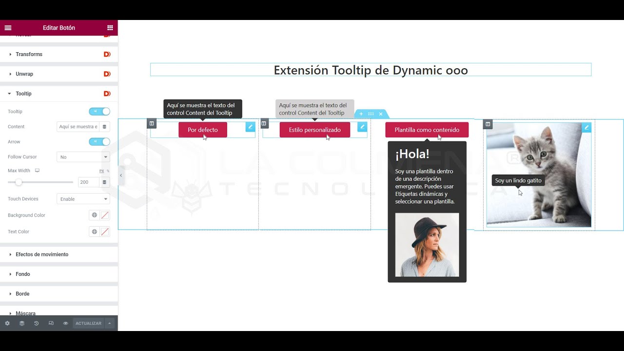 Extensión Tooltip de Dynamic ooo