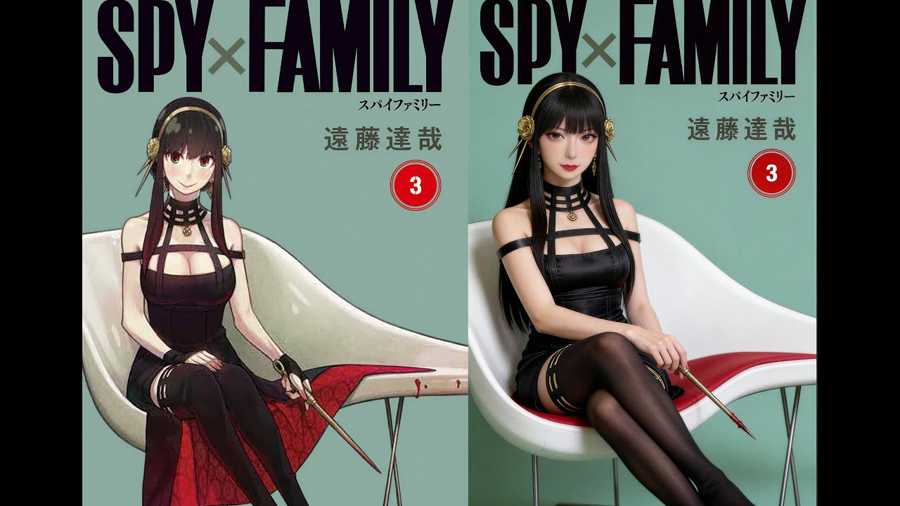 【SPY×FAMILY 】漫画の表紙を実写化してみた。｜SPY FAMILY  Real Life #スパイファミリー #AI実写化　#spyxfamily