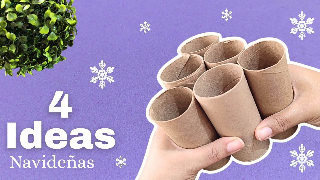 4 Ideas Navideñas ¡Manualidades Navideñas con Rollos de Papel Higiénico! DIY | Christmas Crafts