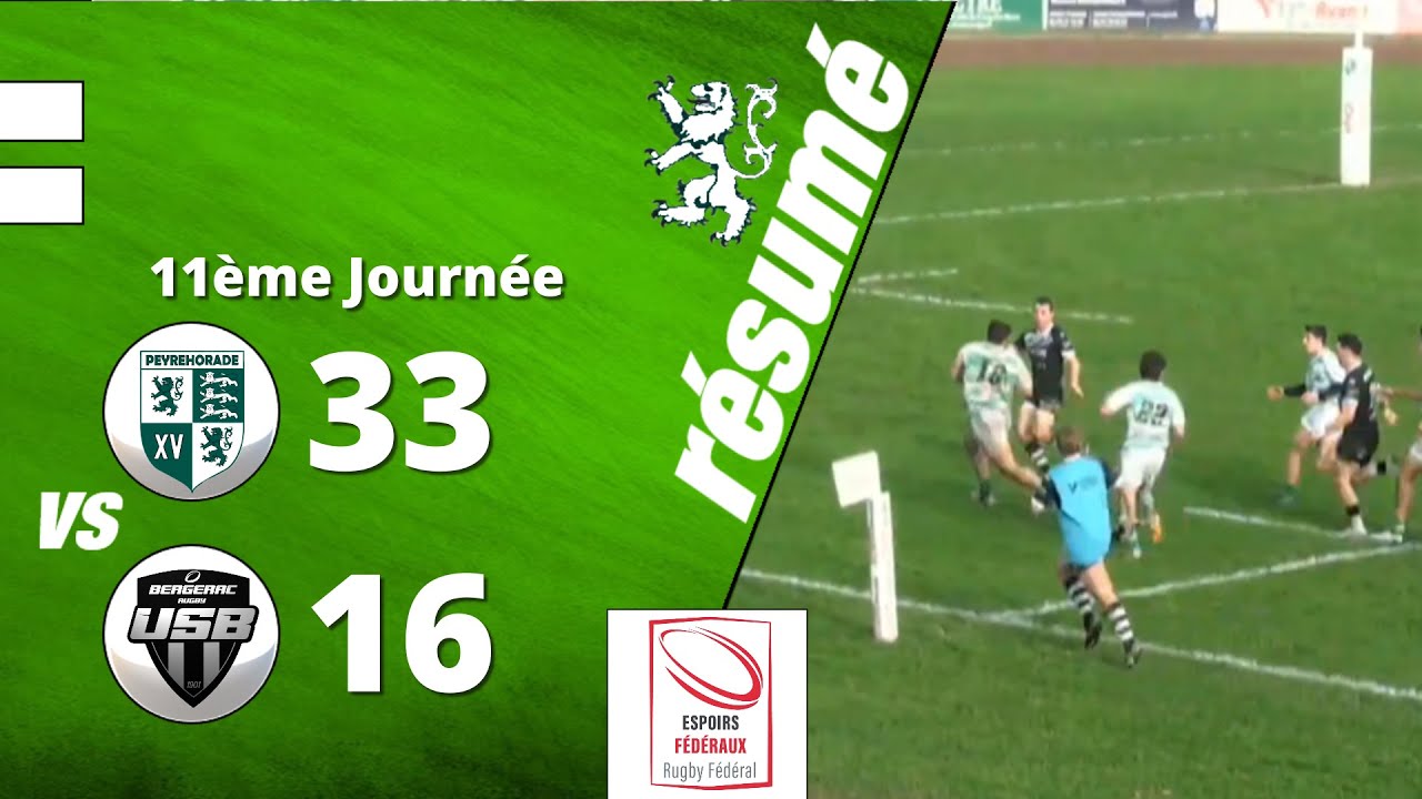 J11 Espoirs Féd Peyrehorade sports vs US Bergerac résumé
