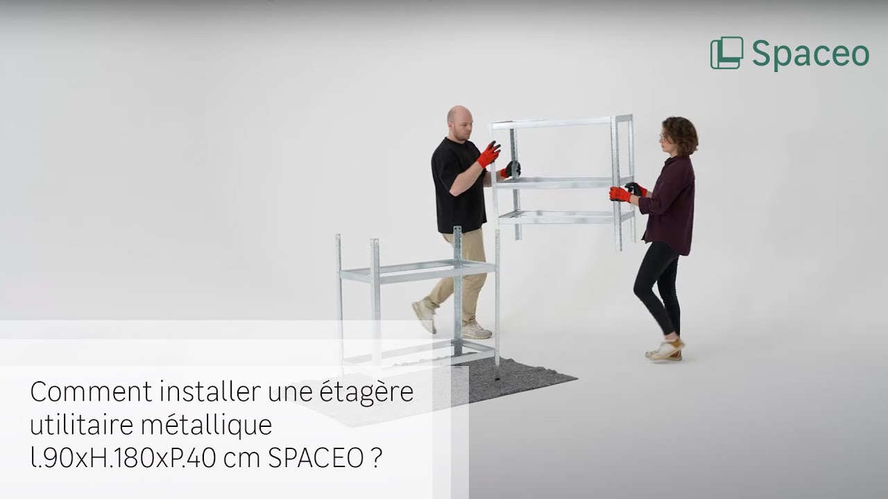 🔨 TUTO - Comment installer une &eacute;tag&egrave;re utilitaire m&eacute;tallique l.90xH.180xP.40 SPACEO ?