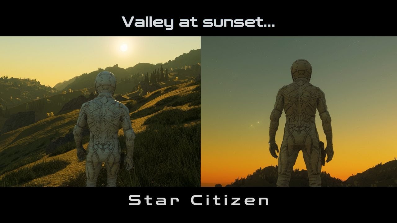 Peaceful Valley at Sunset | Star Citizen Cinematic Ambient Walk (4K)