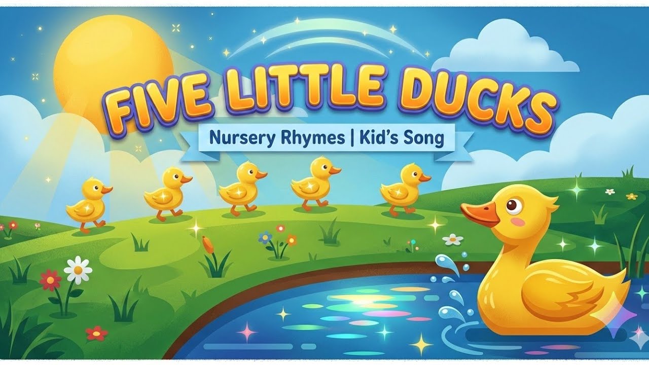Five Little Ducks | Nursery Rhymes for Kids | 3D Cartoon Story
