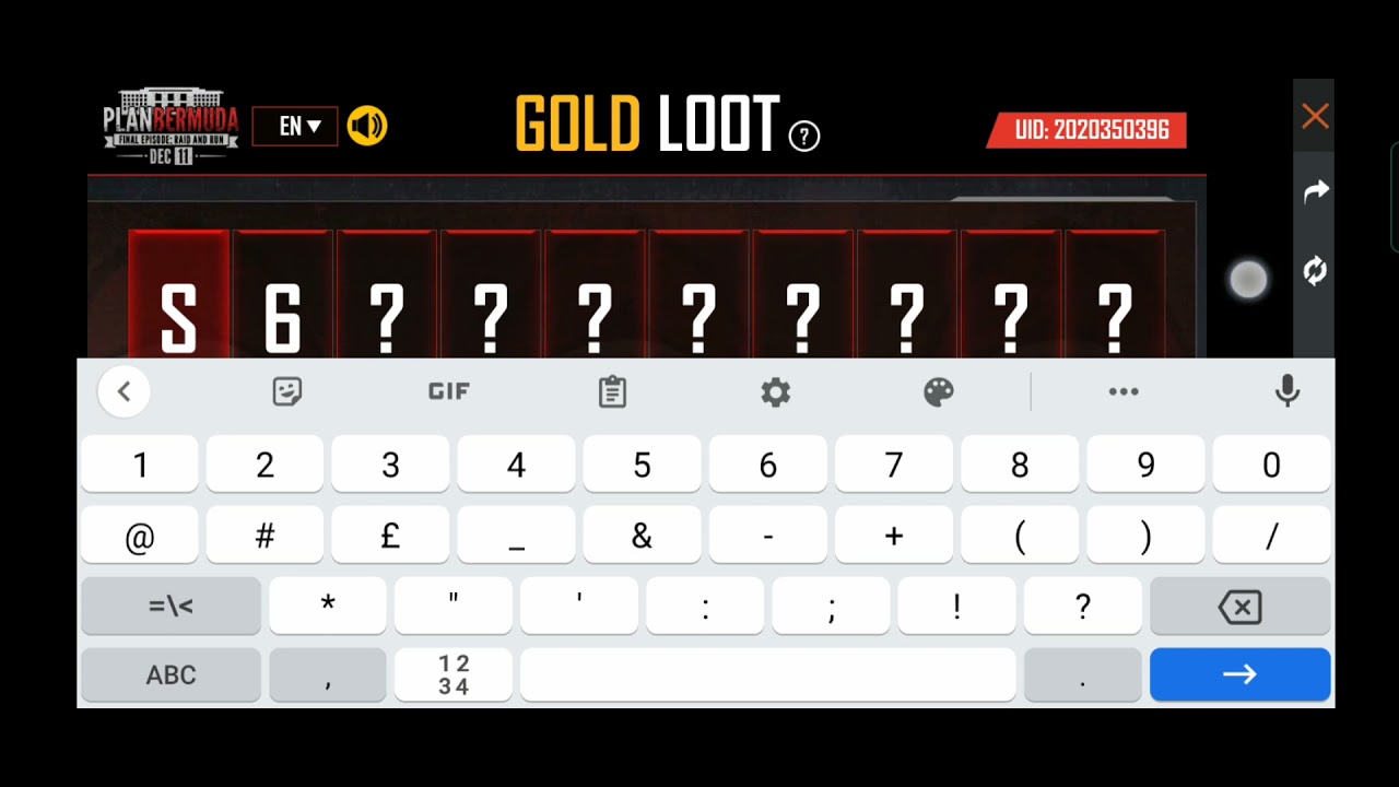 Gold loot code