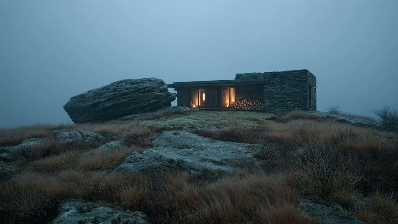 Ancient Stone Hearth ❄️ Medieval Mountain Ambience (1 Hour)