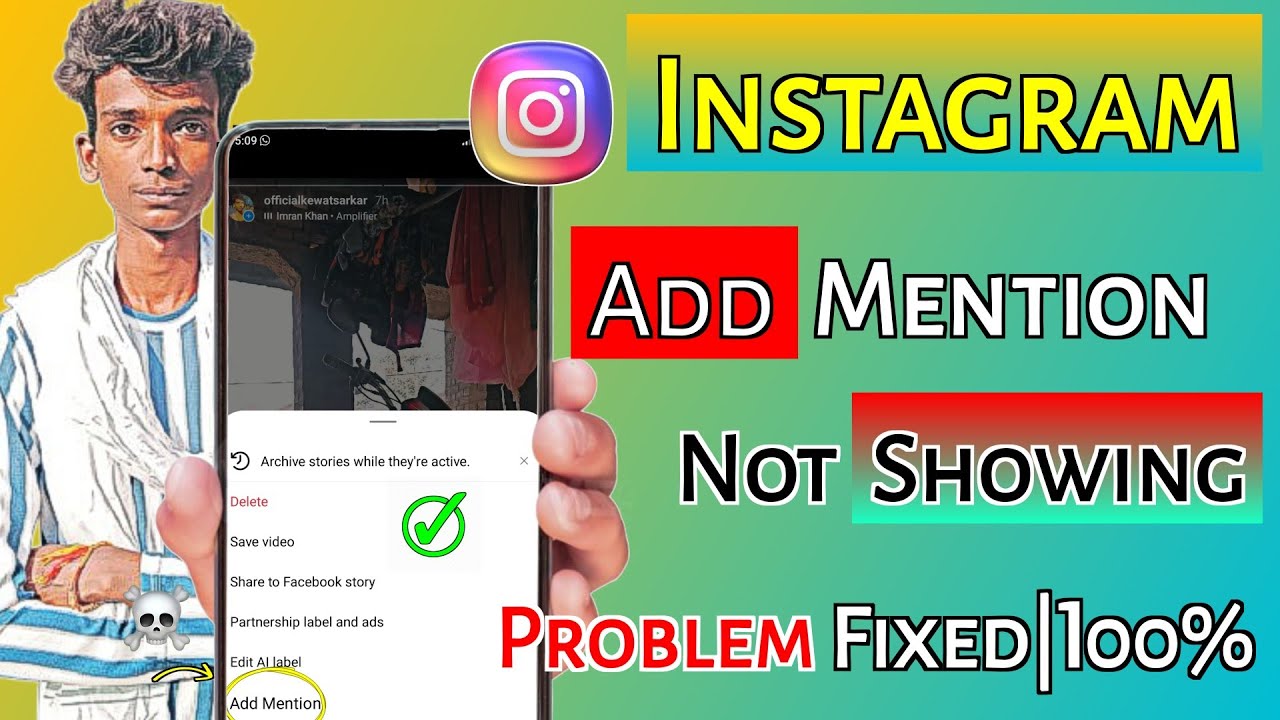 Add Mention Option Not Showing On Instagram Story || Fix Add Mention Not Showing Instagram Story