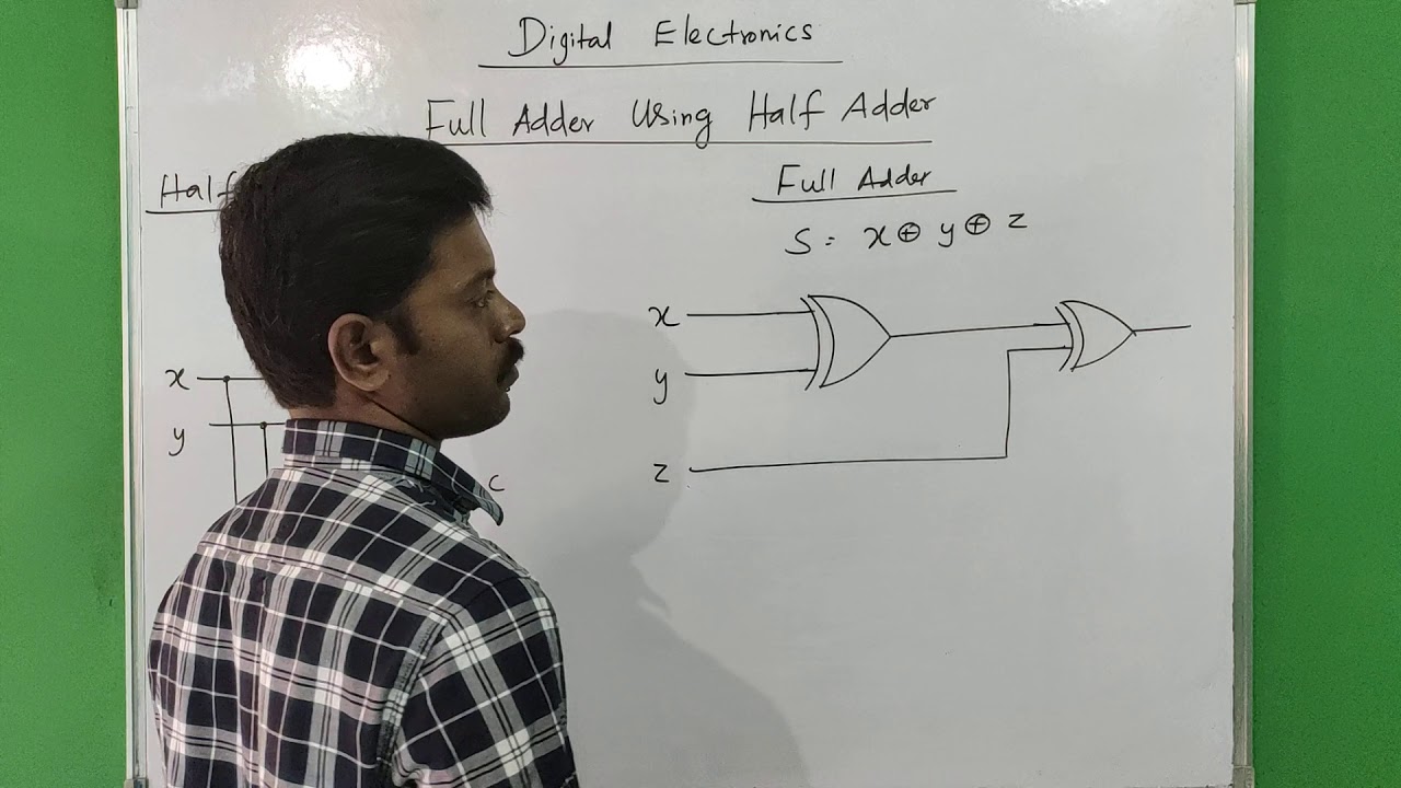 Implementation of fulladder using half adder in tamil