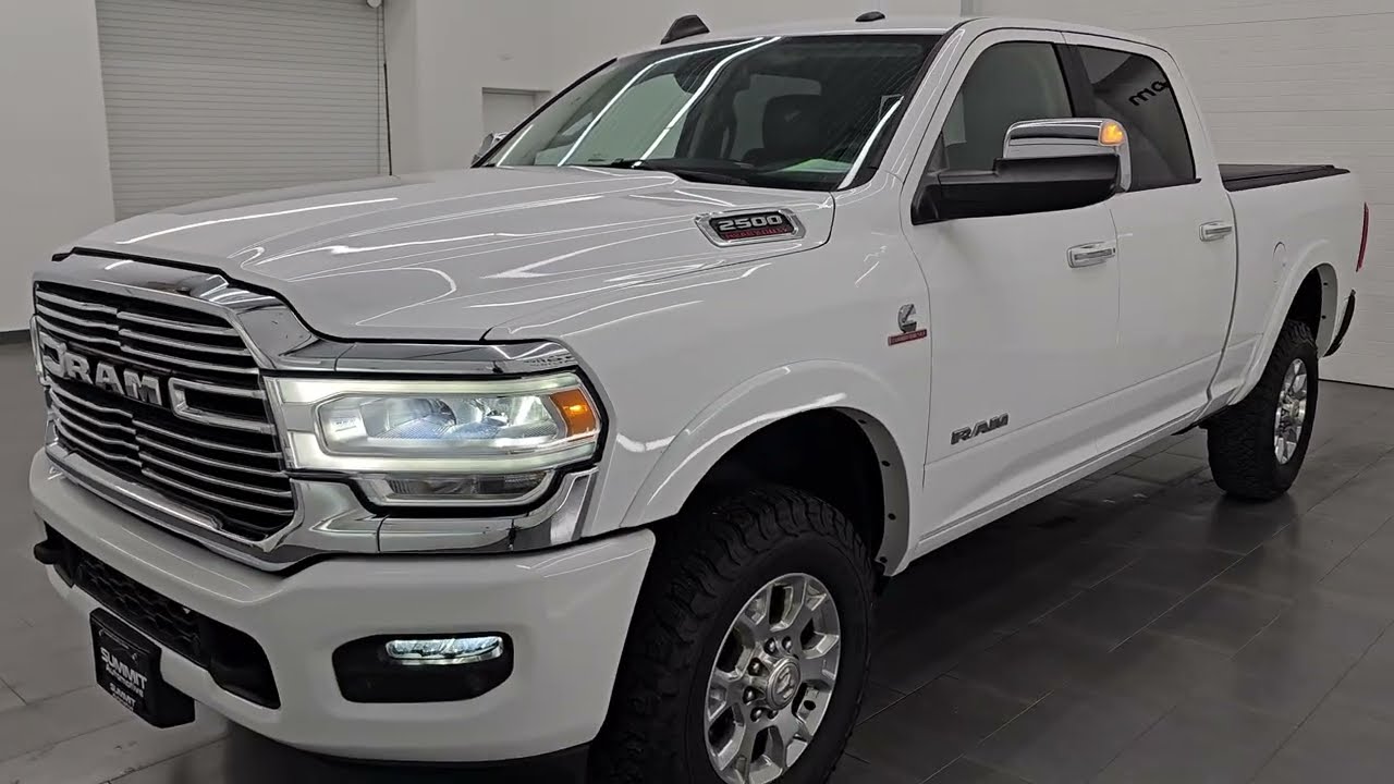 2022 RAM 2500 LARAMIE LEVEL A CUMMINS DIESEL IN BRIGHT WHITE 4K WALKAROUND 16148Z