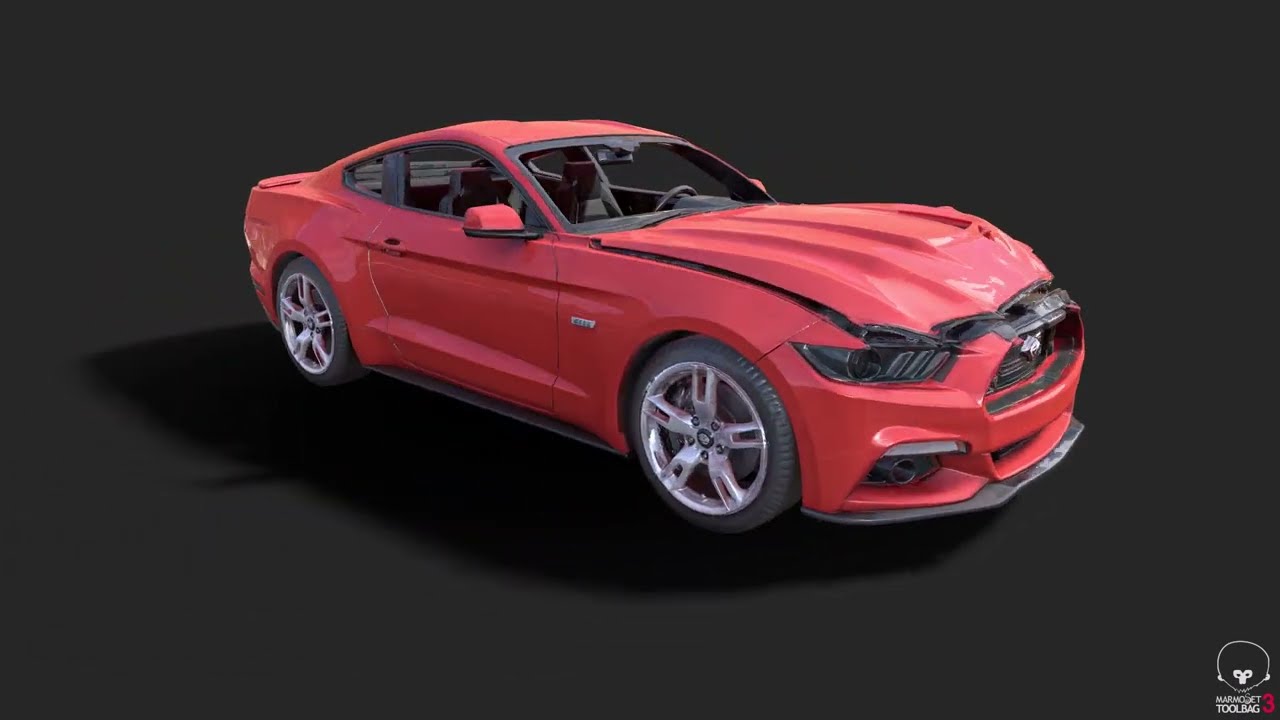 Damaged Car High Detail  3D model