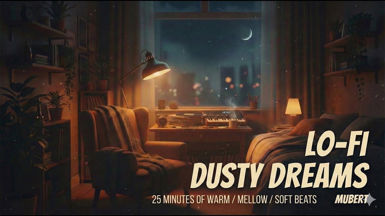 25 Min Deep Lo-Fi Mix | Dusty Dreams (Warm / Mellow / Dark Beats) | Pomodoro 