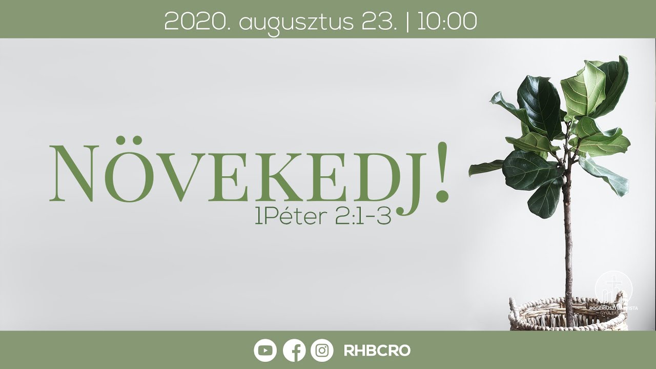 N&ouml;vekedj!│1P&eacute;ter 2:1-3│Szab&oacute; L&aacute;szl&oacute;