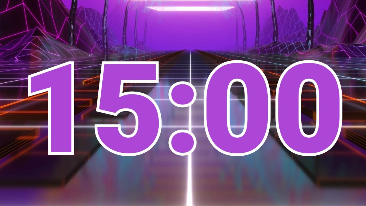 15 Minute Timer Big Numbers Countdown Dark Techno Focus Music