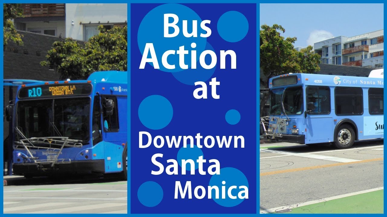 LA Metro and BBB Bus Action at Downtown Santa Monica