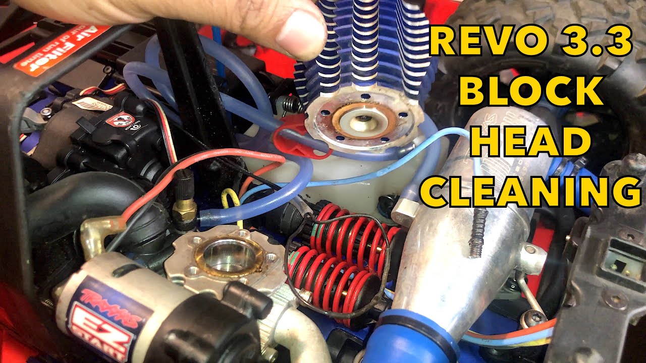 Traxxas Revo 3.3 nitro engine clean out and replace GLOW plug
