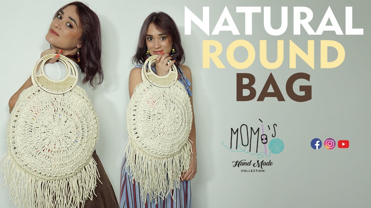 TUTORIAL BORSA UNCINETTO - MAXI NATURAL ROUND BAG IN JUTA || EASY CROCHET BAG 🌻 Momì's 🌻