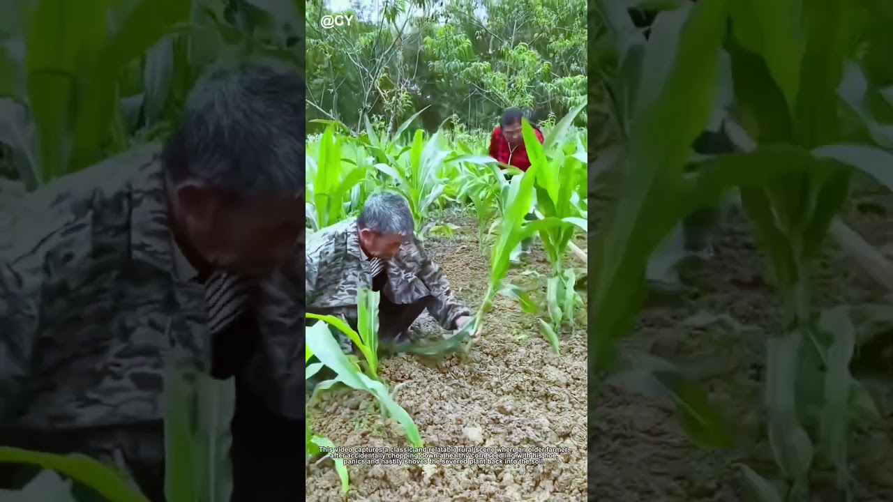 Farm Life Funny Moment: Uncle Fakes Corn Seedling 🌾&darr;