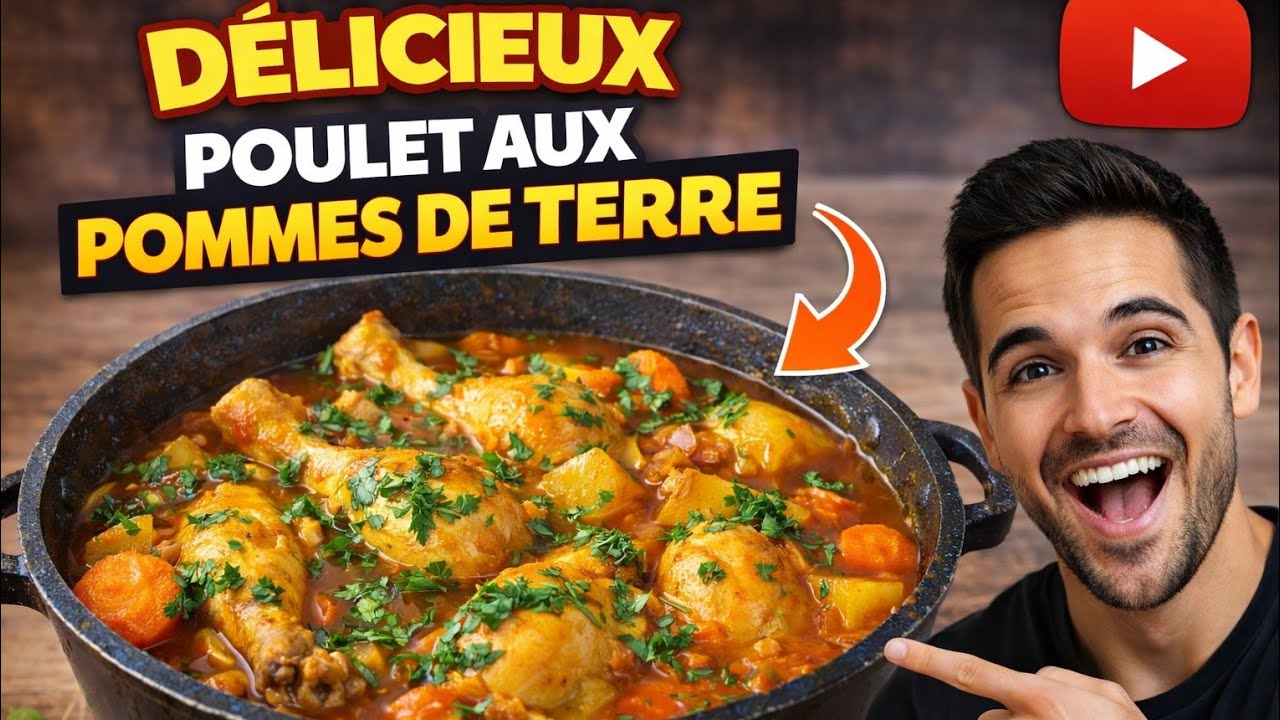 Recette de poulet simple et d&eacute;licieux avec pommes de terre et carottes