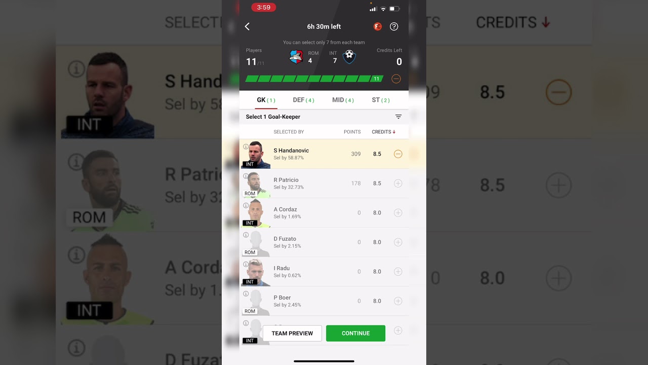 ROM VS INT Dream11 Team | Roma vs Inter Milan | Fantasy Football Tips | Best Combinations