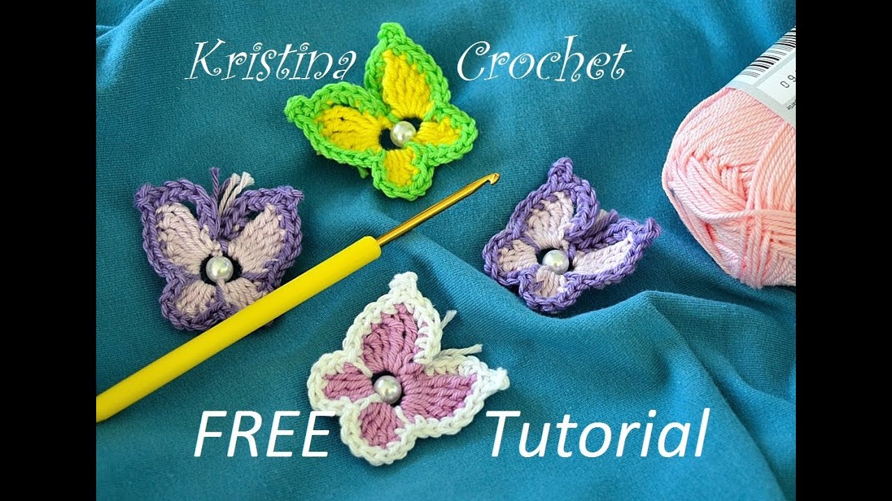 Crochet butterfly Tutorial with pattern Heklani leptir