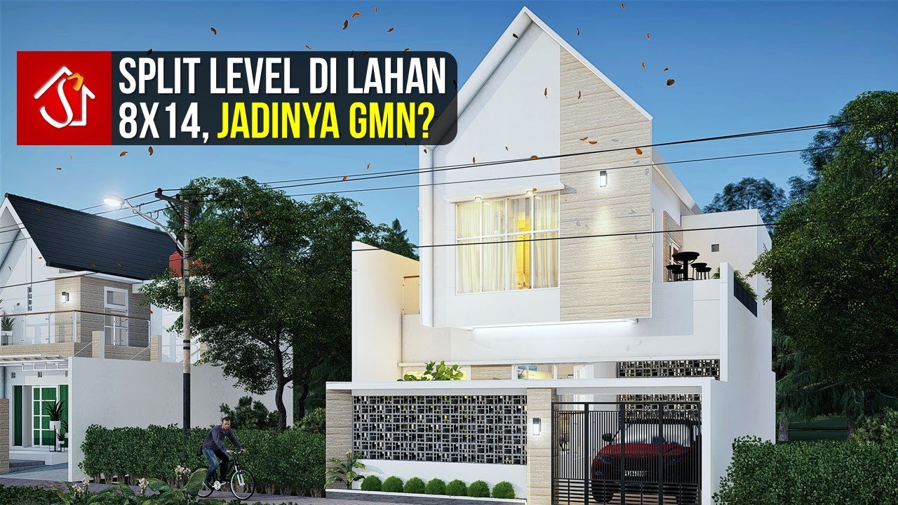 Desain Rumah Scandinavian Minimalist 2 lantai 3 Kamar di Lahan 8x 14 m