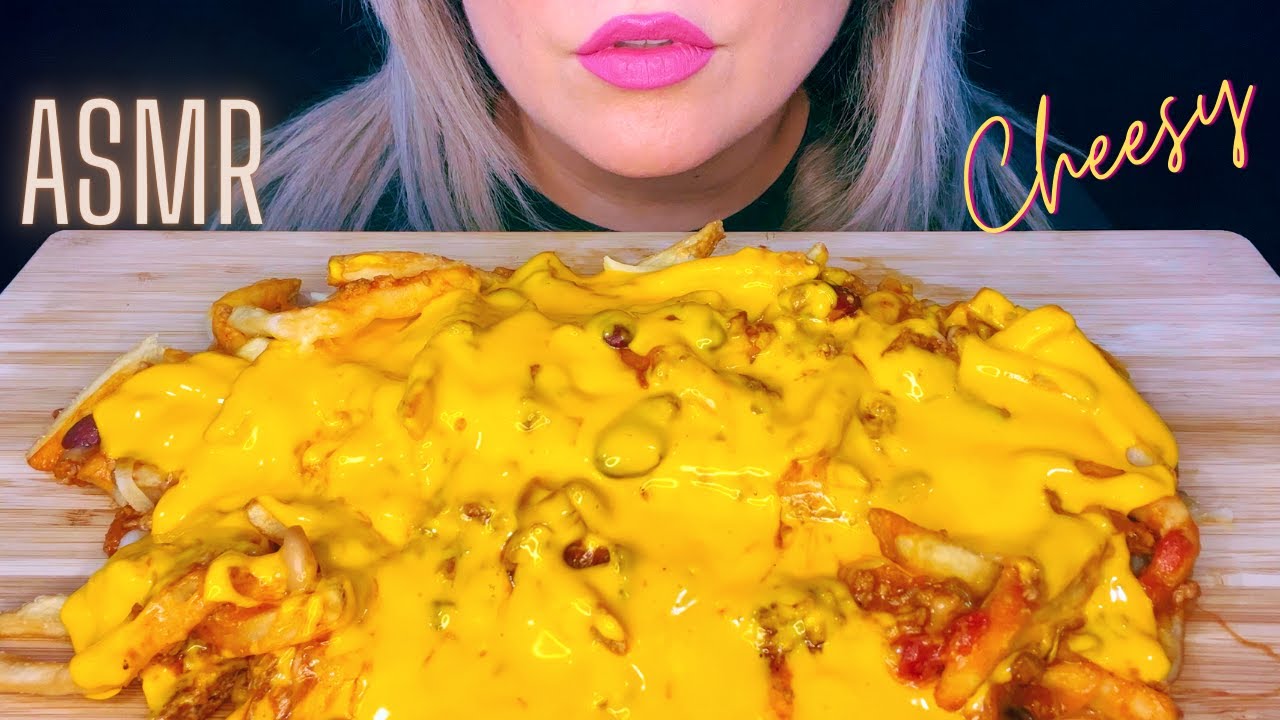 ASMR EXTRA CHEESY CHILI CHEESE FRIES MUKBANG (No Talking) EATING SOUNDS