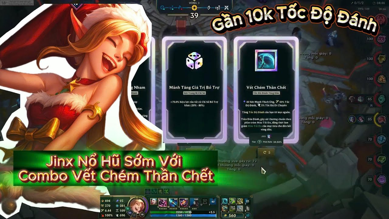 JINX NỔ HŨ SỚM VỚI COMBO VẾT CHÉM THẦN CHẾT - GẦN 10K TỐC ĐỘ ĐÁNH VÀ CÁI KẾT