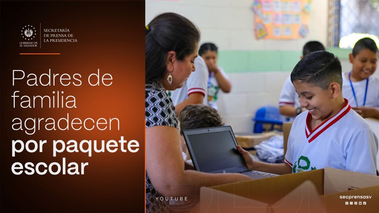 Gobierno del Presidente Nayib Bukele beneficia a familias salvadoreñas con paquete escolar
