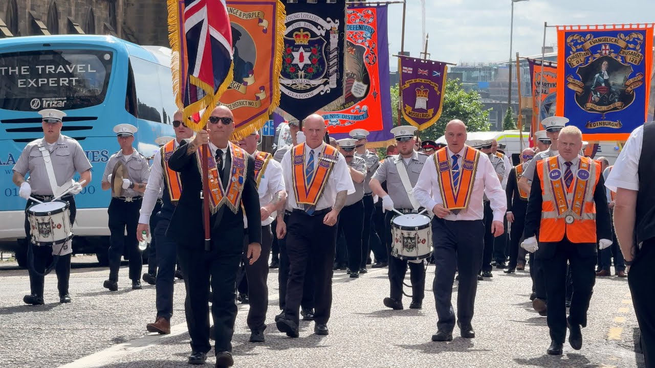 Edinburgh 2024 Annual Boyne Demonstration John Knox Orange and Purple District