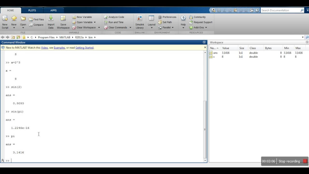 Getting started with MATLAB: Tutorial #1