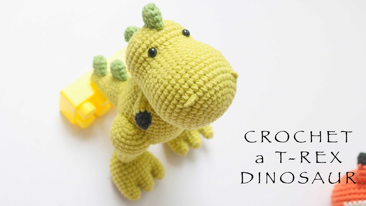Crochet free t-rex DINO tutorial / Móc khủng long cho bé l Boom House