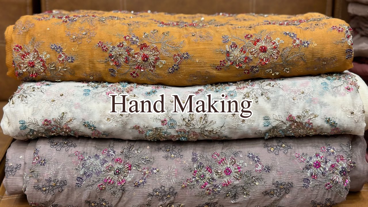 Bareeze China Crincle Chiffon Embroidered Luxury Hand Made Collection #firdousrabicentre