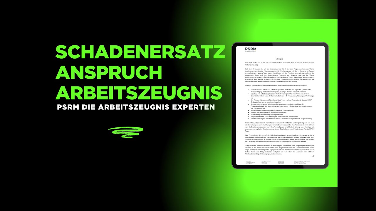 Falsche Angaben im Arbeitszeugnis! Schadenersatzanspruch !