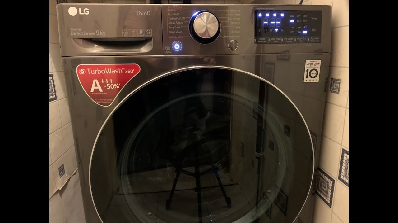 LG V10 F6V1009BTSE Turbowash 360 ThinQ washing machine - Unboxing & installation