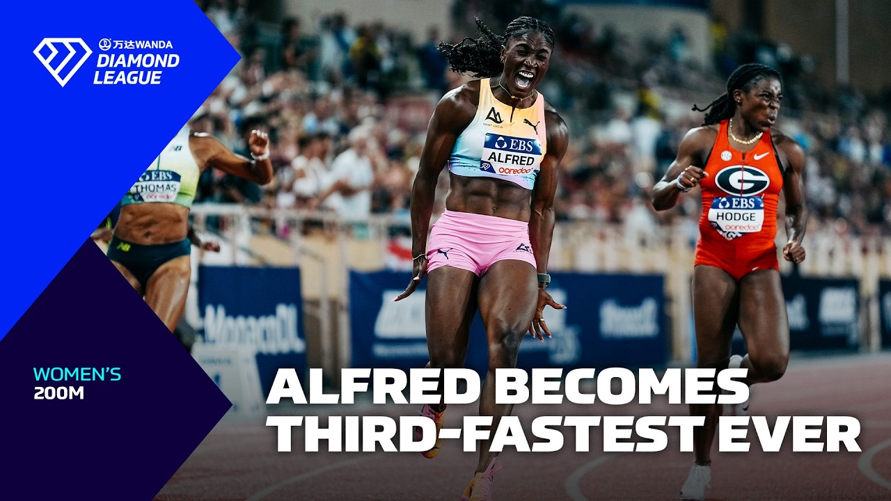 Julien Alfred becomes THIRD-FASTEST EVER over 200m in Monaco - Wanda Diamond League 2026