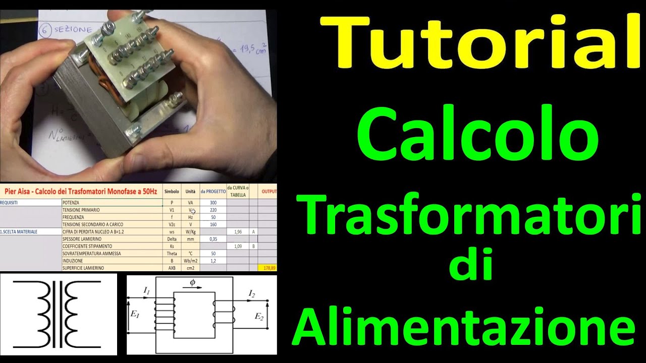 0565: Calcolo Trasformatori di alimentazione monofase - Tutorial