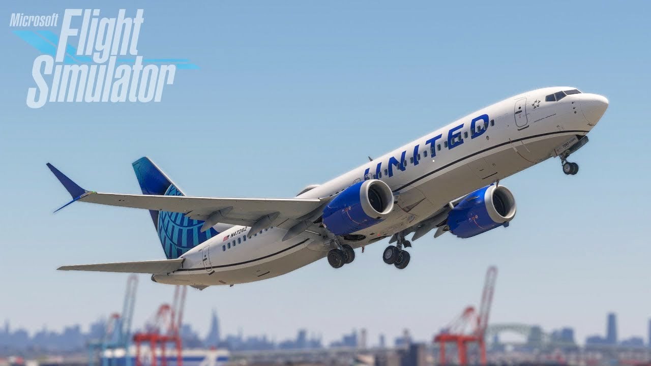United Airlines 737 MAX Takeoff from Newark | iFly 737 MAX | MSFS2020 |