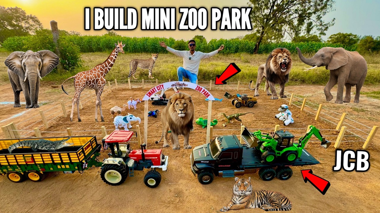 I Build Mini Zoo Park from RC Professional Backhoe Loader Machine - Chatpat toy TV