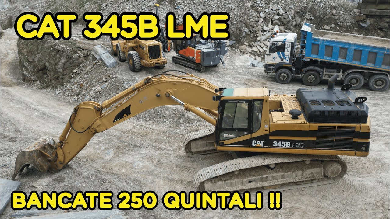 CAT 345B LME - Sollevamento bancate di Luserna da 250 Q.li! 