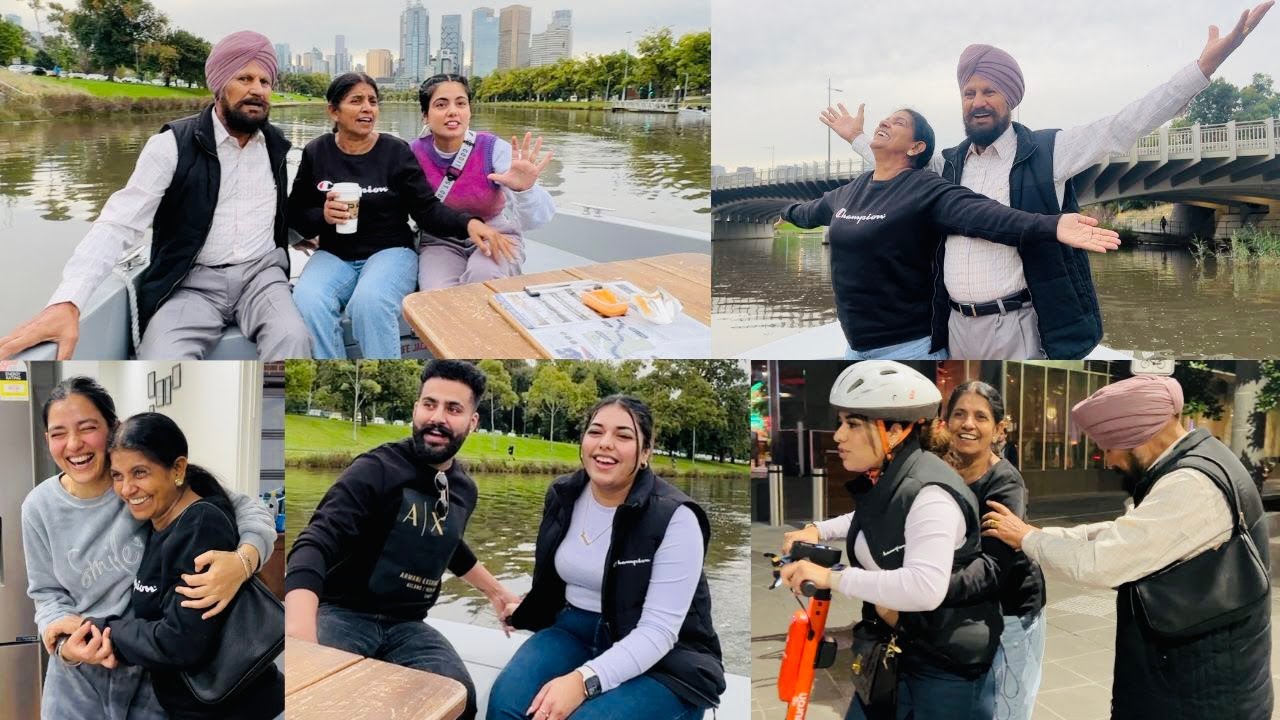 MUM DAD TRYING TITANIC POSE IN BOAT | RABB NE HI RAKHLE | INDIAN PARENTS IN 🇦🇺 | INDER & KIRAT