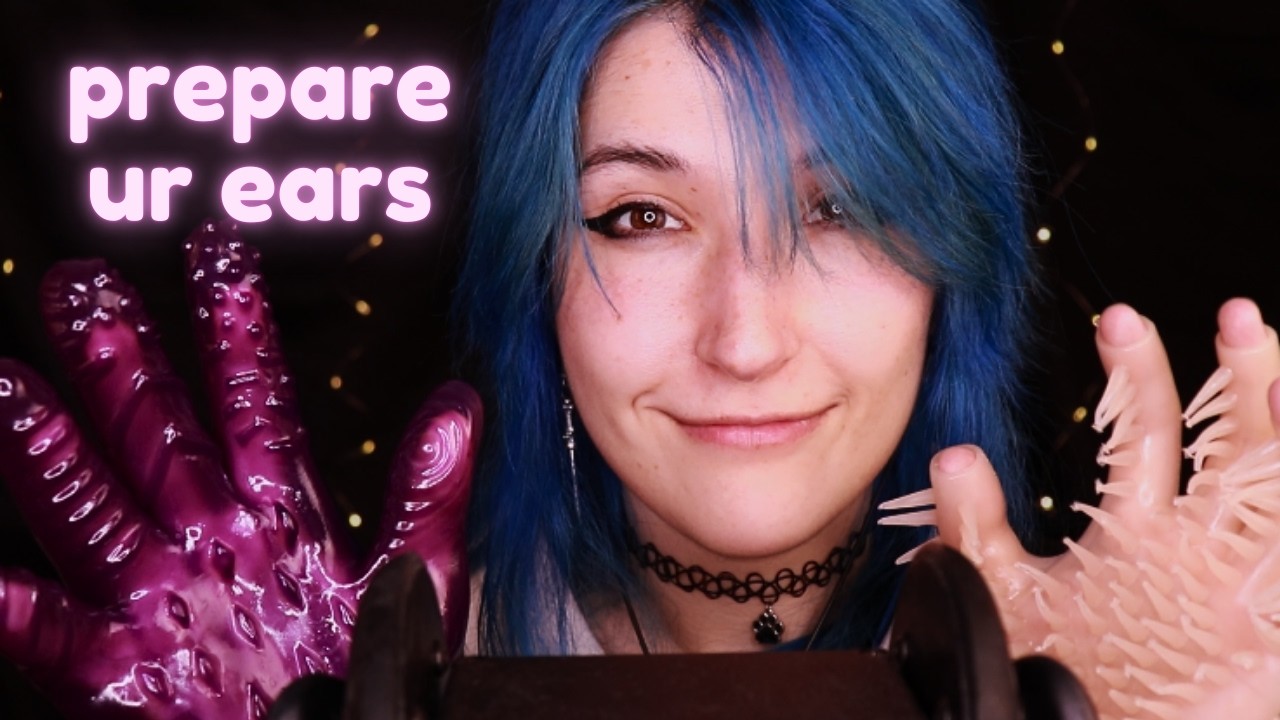 ASMR 👂Oily Ear Massage but it gets FREAKY 🧤 (silicone pads, tentacle gloves, slimy sounds)