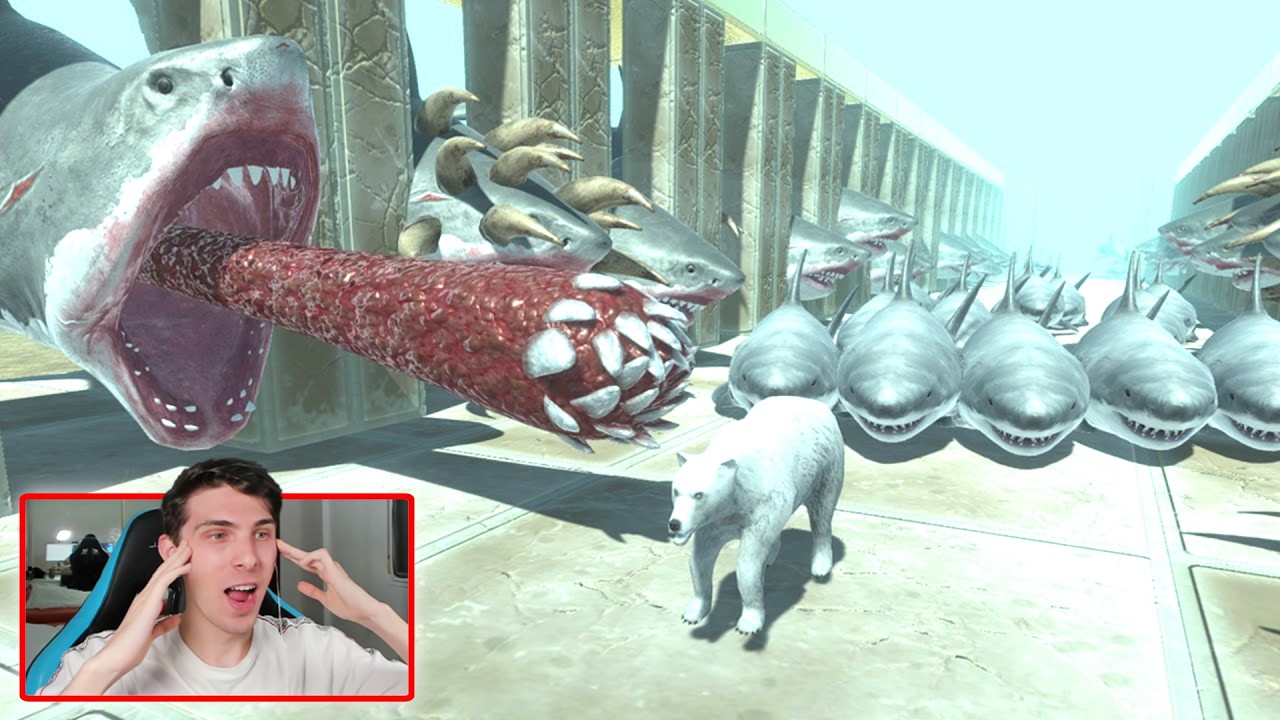 HUYE DE LOS TIBURONES HAMBRIENTOS - ANIMAL REVOLT BATTLE SIMULATOR