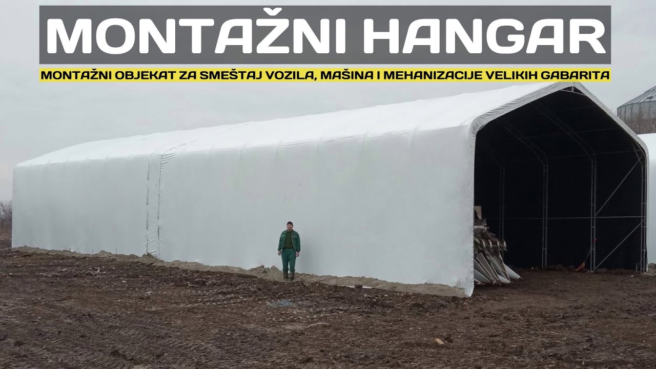 Montažni hangar za smeštaj mehanizacije i vozila.