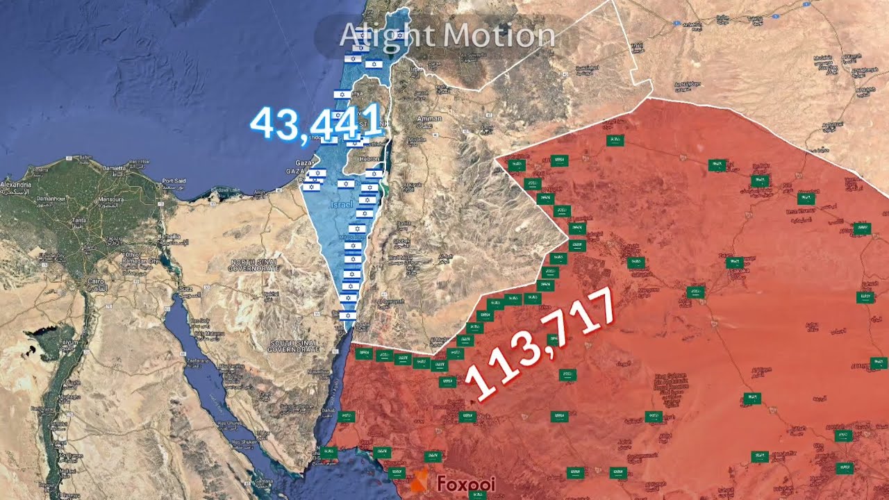 Israel vs Saudi Arabia using Google Earth (Only Fiction!!!)