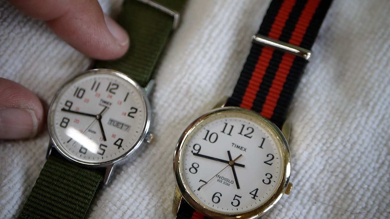 Часы Timex Easy Reader 2002 года и Weekender 1990 года в отличном состоянии после реставрации - W...