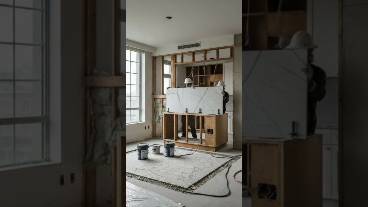 Magical White Marble Epoxy Floor ✨ Modern Kitchen Transformation DIY