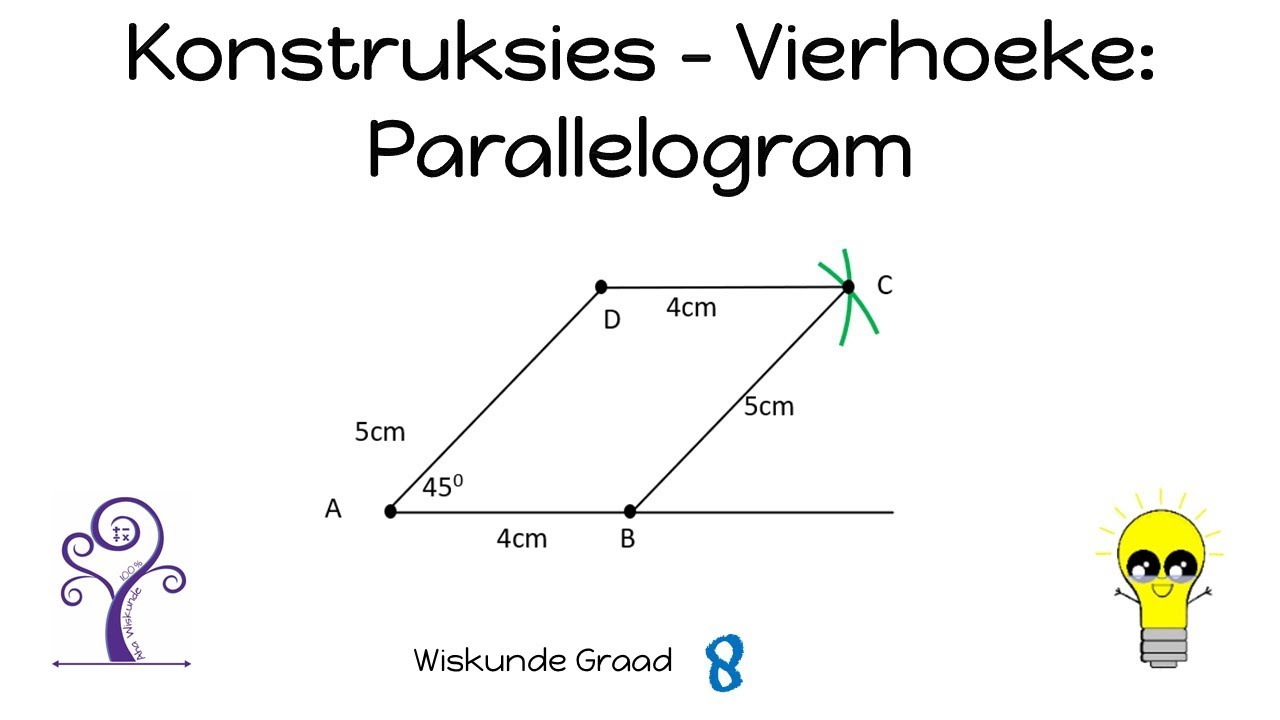Wiskunde Graad 8 Konstruksie van vierhoek - Parallelogram