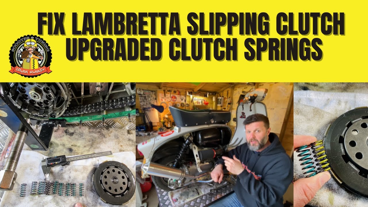 Fix Lambretta slipping clutch - how to fit upgraded clutch springs - split engine - 6 plate