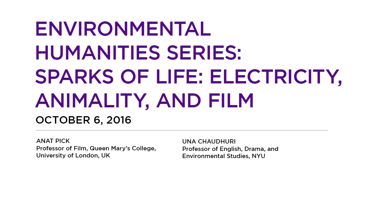 Environmental Humanities Series: Sparks of Life - Electricity, Animality, and Film