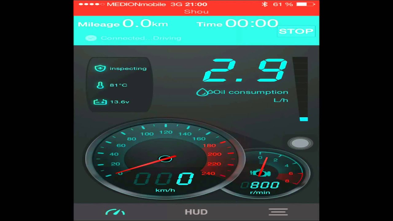 Viecar 4.0 Bluetooth v4.0 OBD2 OBDII Apple iOS und Android mit HUD Anzeige